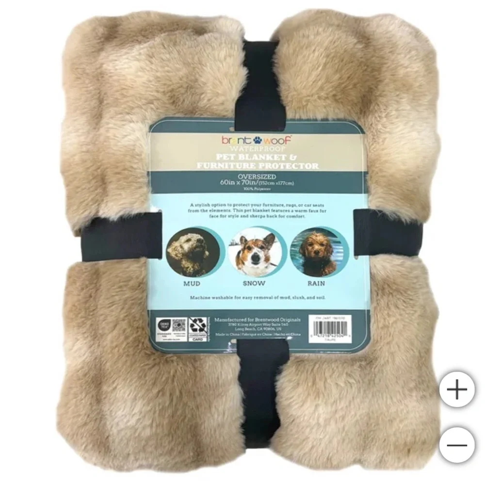 Brentwood Oversized Waterproof Pet Blanket and Furniture Protector, Bubble Fur